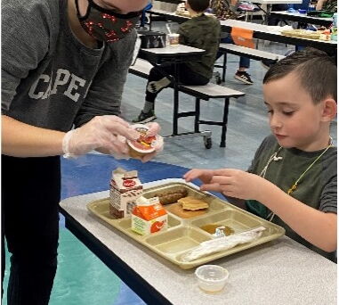 Helping at lunch