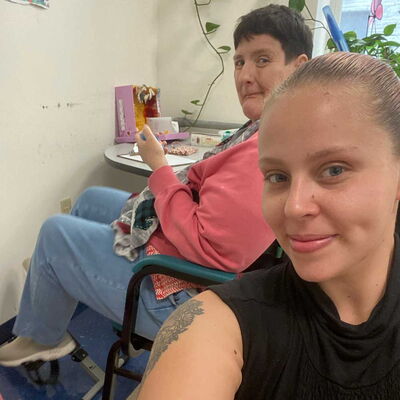 Stephanie with client